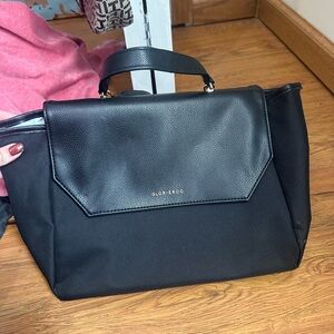 Black Leather and Fabric Lunchbox